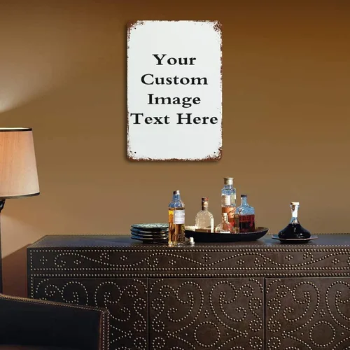 Miniatura 6 de PPFINE Letreros de metal personalizados, imagen de texto personalizada con tu nombre, decoración de pared para el hogar, bar, letreros de calle