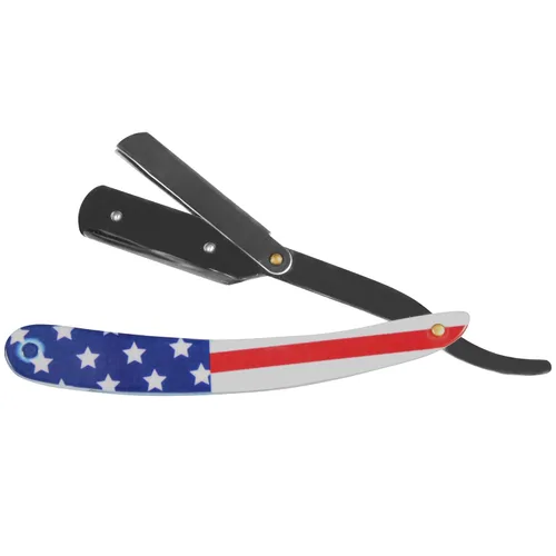 Miniatura 3 de Maquinilla de afeitar profesional de borde recto para hombres con paquete de 100 cuchillas Derby reemplazables para barbero (Estados Unidos)