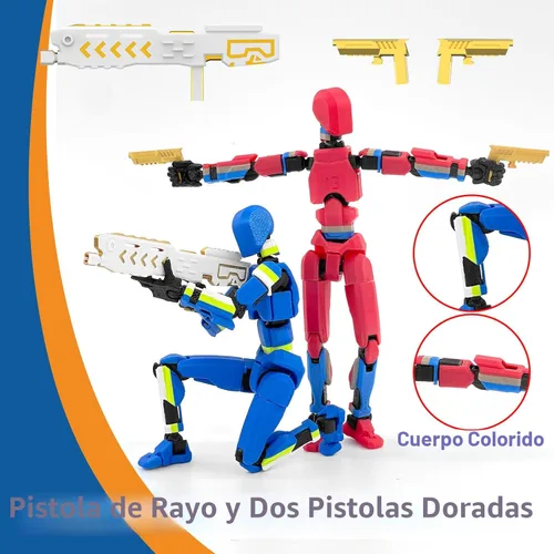 Miniatura 3 de Paquete de 5 figuras de acción T13 Titan ya montadas, juego de figuras de acción de Titan 13 multicolor con sable láser impreso en 3D T 13 Lucky
