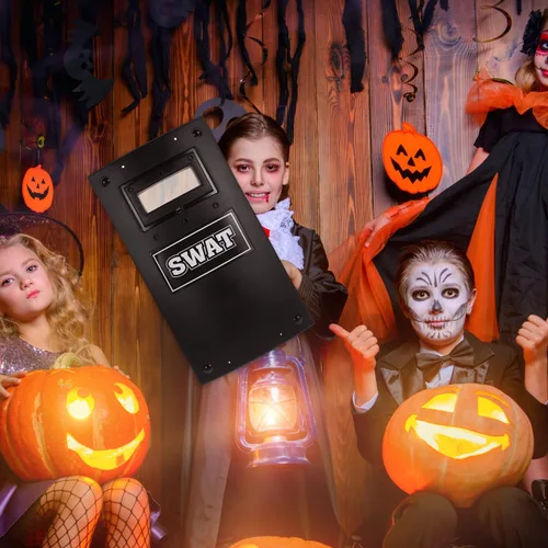 Miniatura 3 de KESYOO Police SWAT Shield - Juguetes de armas para juegos de rol, accesorios de cosplay para niños, regalo de Halloween, negro, mediano