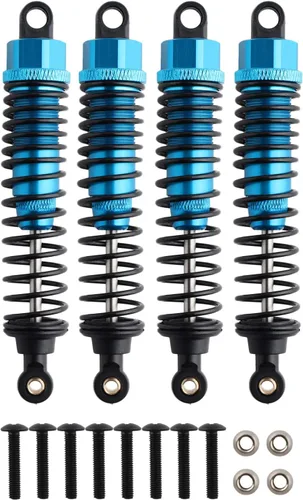 Miniatura 21 de 4 amortiguadores delanteros y traseros, suspensión ajustable de 3.858 in de aluminio para autos RC 1/10 HSP 94166 94106 94107 94155 94170 Buggy Rojo