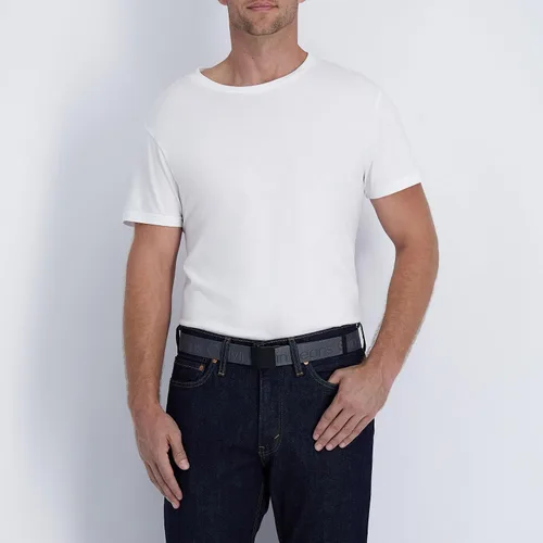 Miniatura 5 de Calvin Klein de los hombres ajustable Firma algodón belt-white