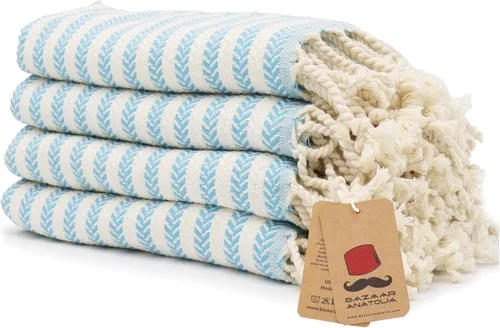 Miniatura 11 de Bazaar Anatolia Juego de 2 toallas de mano turcas para baño, 39 x 19 pulgadas, algodón, toallas de mano decorativas para cocina, té, yoga, cara