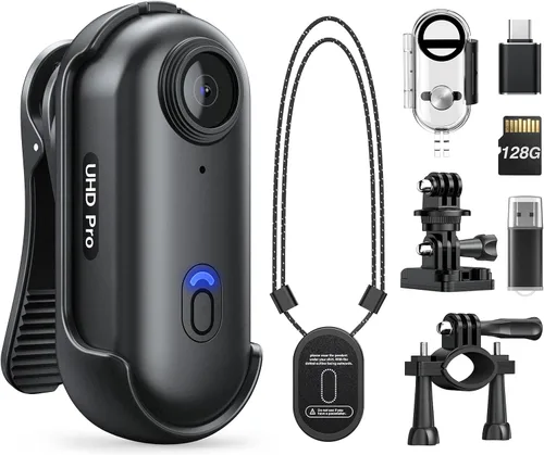 Miniatura 8 de Z10 4K Cámara de Acción, Cámara Deportiva Portátil de 128GB con Estuche Resistente al Agua, Clip Magnético y Accesorios de Montaje Rápido, Cámara