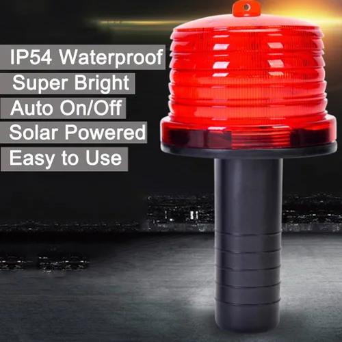 Miniatura 2 de Aolyty Luz solar de advertencia, lámpara LED de advertencia impermeable, luz de seguridad solar súper brillante con interruptor para construcción