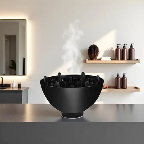 Miniatura 5 de Difusor de pelo, negro adaptable para secadores de pelo, difusor universal para secador de cuidado rizado, difusores y herramientas de peinado