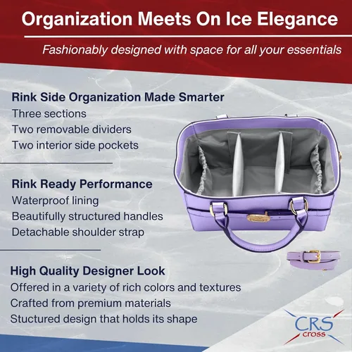 Miniatura 91 de CRS Cross Rink Side Tote. Ice Skating Accessory Bag-Figure Skating, Roller, Inline Skaters, Dance, Cheer.Organizes Guards Water Bottle Phone