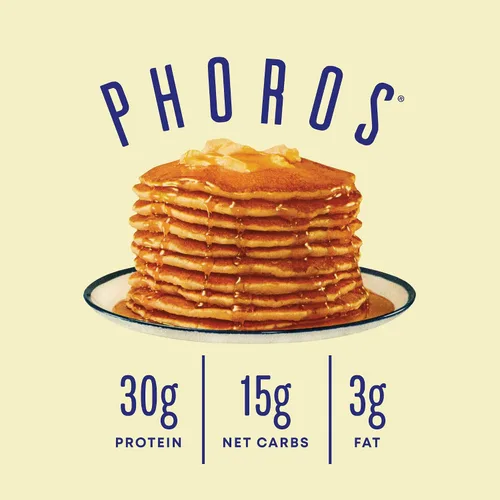 Miniatura 4 de Mezcla para panqueques con proteínas y mezcla para wafles con proteínas de Phoros Nutrition, 30g de proteína, baja en carbohidratos, alta