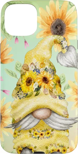 Miniatura 9 de iPhone 14 Pro Max Gnomo de girasol para jardín mamá hippies lindo patrón de verano caso