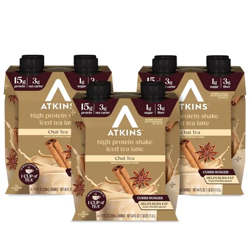 Miniatura 9 de Atkins Café au Lait - Batido de proteínas con sabor a café helado, batido alto en proteínas, bajo en azúcar, bajo en carbohidratos y bajo en azúcar