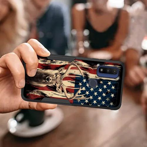 Miniatura 6 de Para Moto G Power 2022 – Funda protectora resistente de doble capa de policarbonato duro híbrido de goma suave a prueba de golpes – Ciervo