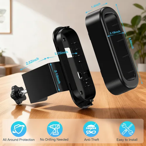 Miniatura 2 de Soporte antirrobo para timbre compatible con Arlo Video Doorbell 2K/HD (2ª generación), soporte de montaje ajustable sin taladro para cámara de Negro