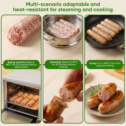 Miniatura 6 de FAIRSKY HALAL - Cubiertas de salchichas de colágeno de grado A, cubierta de secado comestible de 49.2 ft/49 pies de longitud más larga, 0.748 in