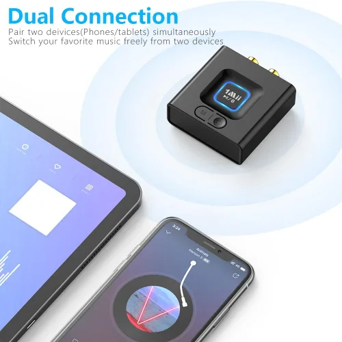 Miniatura 6 de 1Mii Receptor Bluetooth 5.1 para estéreo doméstico, adaptador de audio Bluetooth con RCA de 0.138 in, transmisión de música inalámbrica de alta