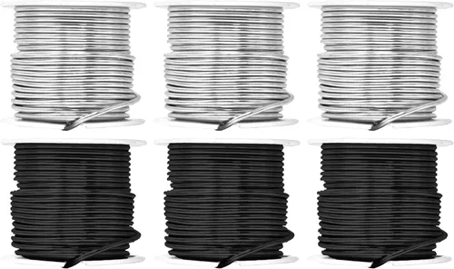 Miniatura 204 de Mandala Crafts - Alambre de aluminio anodizado de 8 calibre para hacer joyas - 9.75 m de alambre flexible negro colorido - Flexible para bonsái