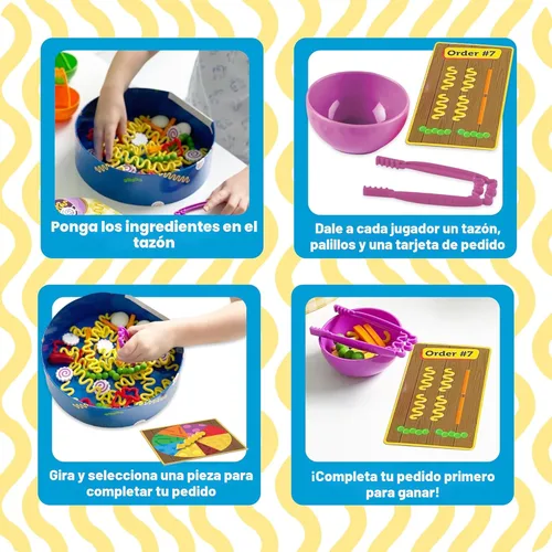 Miniatura 5 de Learning Resources Juego de motricidad fina Noodle Knockout - Juegos para niños de 4 a 8 años, juego de mesa para niños pequeños, juegos educativos