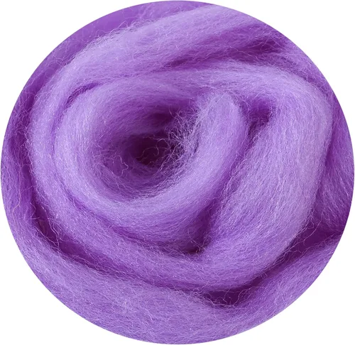 Miniatura 77 de 24 tipos de lana rosa, 4.23 oz (120 g), adecuado para fieltro húmedo y fieltro de aguja de telas hiladas de lana. Un paquete de prueba está Tonos