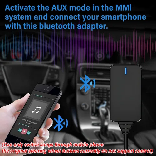 Miniatura 3 de AMI - Adaptador de audio Bluetooth para Audi MDI MMI 3G, adaptador Bluetooth 5.0 compatible con Bluetooth Kit de coche para VW Audi Q5 A5 A7 R7 S5