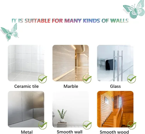 Miniatura 8 de SAOROPEB - Calcomanía de mariposa 3D para pared, 48 piezas, 4 estilos, 3 tamaños, extraíble, mariposa para decorar cumpleaños, fiestas y pasteles