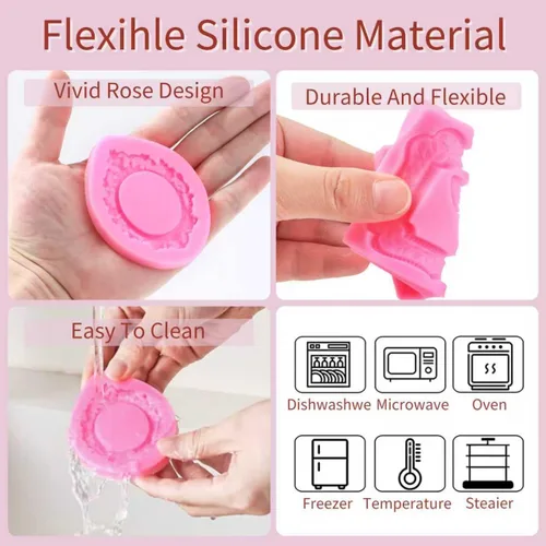 Miniatura 4 de 4 moldes de silicona para chocolate, estilo barroco, moldes de arcilla seca al aire para fondant, molde de marco de resina para manualidades