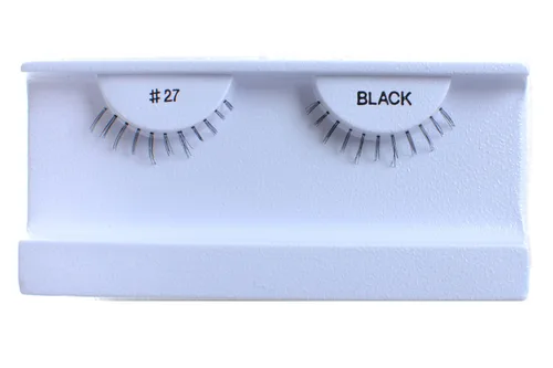 Miniatura 11 de 10 pares de pestañas postizas 100% cabello humano negro natural #99 negro (Black-99)