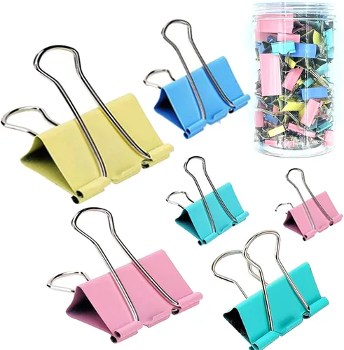 Miniatura 8 de Clips para carpetas de papel, varios tamaños, 200 unidades (negro), Jumbo, Grande, Mediano, Pequeño, Mini y Micro, 6 tamaños con caja para oficina