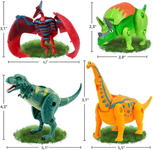 Miniatura 7 de OCATO Huevos de Pascua rellenos de juguetes de dinosaurio, huevos de dinosaurio deformación gigantes, rellenos de huevos de Pascua, rellenos