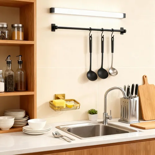 Miniatura 8 de SEIDO Jabonera dorada para ducha, soporte de jabón de acero inoxidable 304 con doble bloqueo, soporte de barra de jabón de montaje en pared