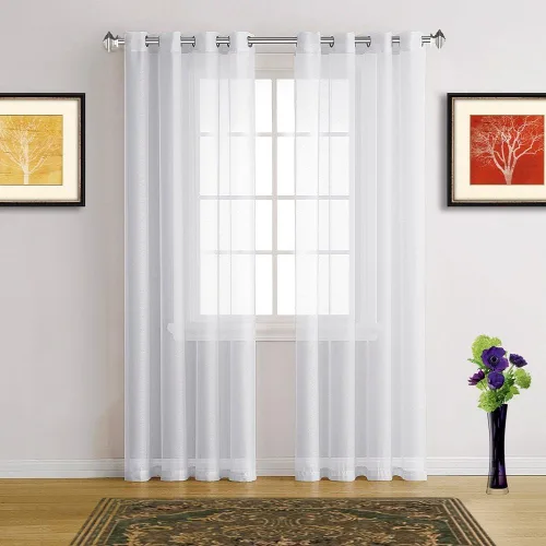 Miniatura 21 de Warm Home Designs Cortinas transparentes con ojales para habitación, cocina, habitación de los niños o sala de estar, 2 paneles con volados, de 54