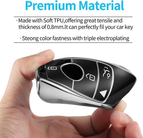 Miniatura 5 de Compatible con funda para llavero Mercedes Benz con llavero, TPU suave protección de 360 grados para GLA GLE GLS 2020-2025 Clase S 2019-2023 Clase E