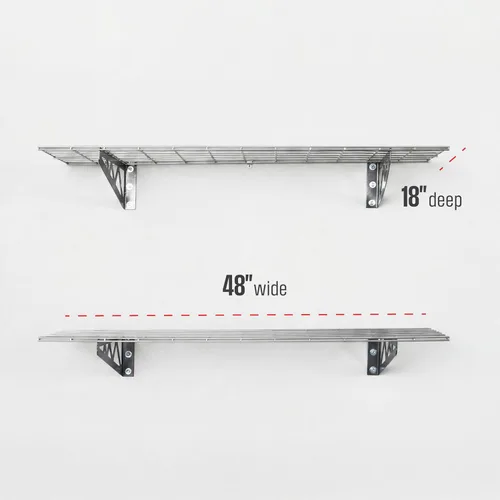Miniatura 3 de Estante de pared SafeRacks, para garaje, 2 unidades, 45.72 x 121.92 cm, con ganchos para bicicleta Hammertone