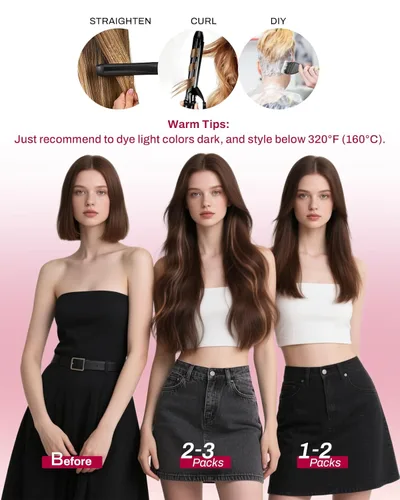 Miniatura 5 de Moresoo Extensiones de cabello humano real color burdeos con clip, extensiones de cabello humano rojo oscuro con clip de doble trama, color vino