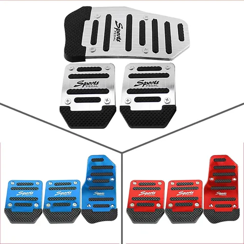 Miniatura 6 de Pack-3 Fundas Antideslizantes de Aleación de Aluminio para Pedales de Coche, Cobertura Anti-fricción para Pedal de Acelerador y Freno, Compatible
