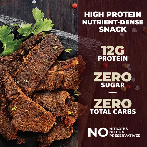 Miniatura 4 de StarWalker Organic Farms Carne Asada Beef Jerky – Certificada Orgánica, 36g de Proteína, Sin Nitratos ni Conservantes, Alimentada con Pasto, Bolsa