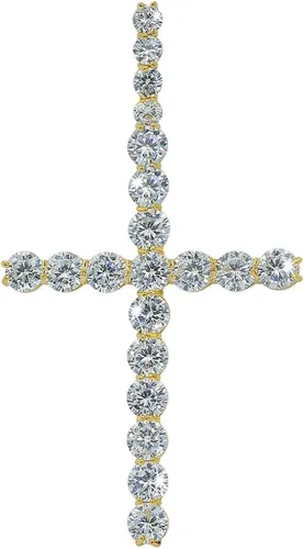 JINAO Cadena de Cruz para Hombres Collar de Cruz de Oro Chapado en Oro de 14K Cadena de Cruz de Clavo Grande con Circonitas Cúbicas Colgante Joyería