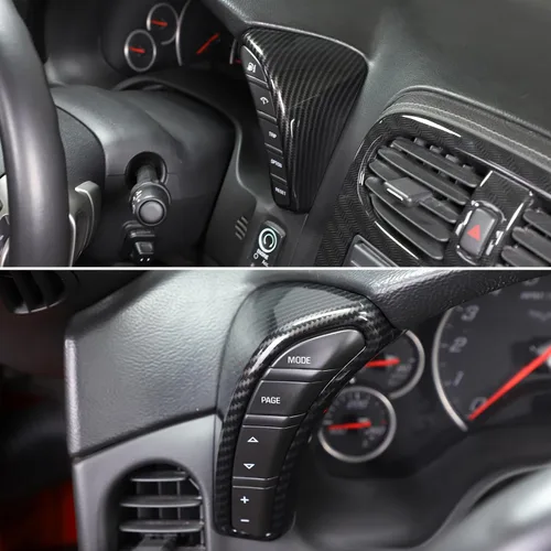Miniatura 7 de Cubierta de botón para salpicadero compatible con Chevy Corvette C6 2005-2013, cubierta de bisel del velocímetro, marco interior de accesorios
