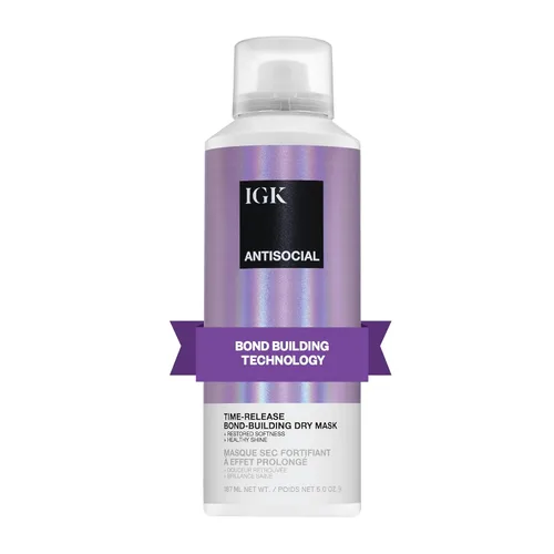 IGK Antisocial Bond-Building Mascarilla para Cabello Seco, mascarilla nocturna para cabello seco y dañado, revitaliza el cabello sano, tratamiento
