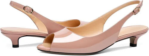 Miniatura 4 de Zamikoo Sandalias de tacón bajo para mujer con tacón bajo de 1.5 pulgadas, zapatos de vestir con puntera abierta, para fiesta, baile de graduación