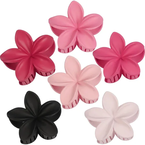 Miniatura 12 de Sisiaipu - Pinza para el cabello, 6 piezas, grandes, con forma de flor, para cabello grueso y mediano, pinzas para el cabello con flores hawaianas