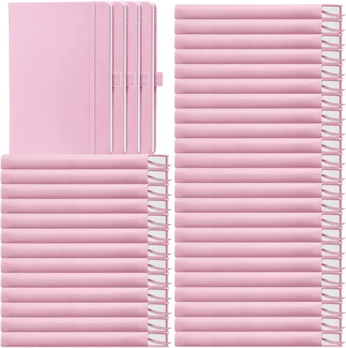Miniatura 24 de Laumoi Paquete de 40 cuadernos de bolsillo, tamaño A6, mini diario de tapa dura, cuadernos forrados de cuero PU de 3.5 x 5.5 pulgadas, bloc de notas