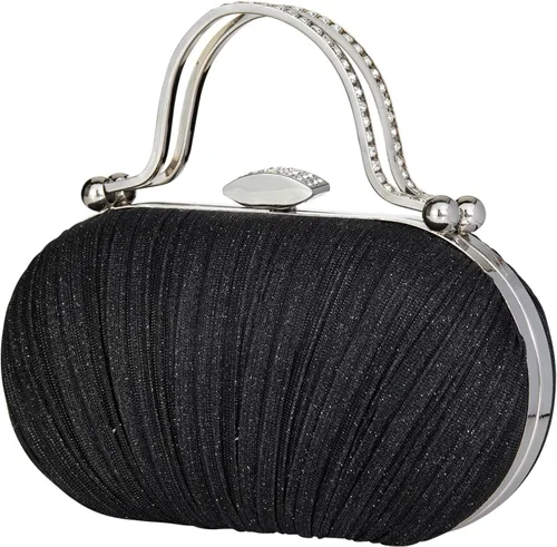Miniatura 12 de Simcat Bolso de mano dorado para mujer, bolso de noche con purpurina, plisado, para mujer, formal, novia, boda, baile de graduación