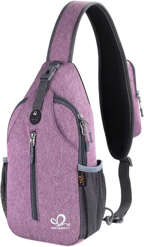 Miniatura 157 de WATERFLY Bolsa pequeña de senderismo: mochila cruzada para el pecho, mochila para hombres y mujeres con correa de hombro agradable a la piel