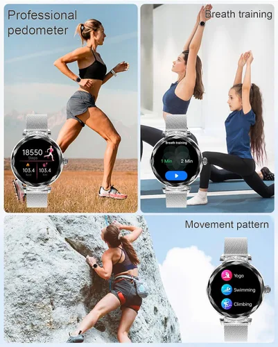 Miniatura 4 de Relojes inteligentes para mujer (respuesta/hacer llamadas), reloj inteligente AMOED de 1.19 pulgadas para iPhone Android, rastreador de actividad