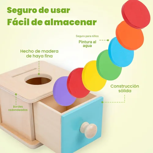 Miniatura 2 de Adena Montessori Juguetes Montessori para bebés y niños pequeños Caja de Monedas para bebés de 6-12 meses, 1 año, 2 años