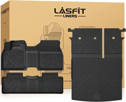 Miniatura 30 de LASFIT Alfombrillas de Piso Compatibles con Nissan Armada 2017-2018 / Infiniti QX56 2011-2013 / Infiniti QX80 2014-2018, TPE Para Todo Clima Ajuste