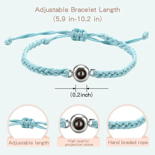 Miniatura 2 de SUPHELPU Custom Bracelets with Picture inside, Customized Projection Bracelets with Photos, Picture Bracelet Personalized Photo, Anniversary