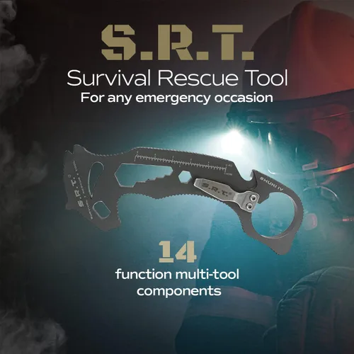 Miniatura 4 de S.R.T. Herramienta de rescate y supervivencia - Multiherramienta premium de 14 funciones para rescate de automóviles para aplicaciones de protección