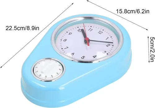 Miniatura 2 de Reloj de pared de 9 pulgadas, temporizador de cocina retro, temporizador de pared de cuenta regresiva de pared, reloj de pared de cocina, mini reloj
