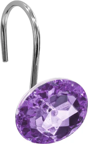 Miniatura 13 de Gibelle Ganchos para cortina de ducha, anillos de cortina de ducha en forma de diamante, ganchos para cortinero de baño, diamantes de imitación