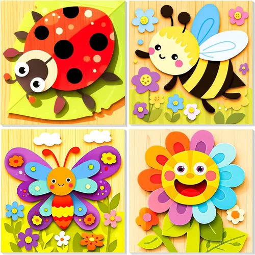 Miniatura 22 de EOBROMD Mrine Life - Paquete de 4 kits de pintura enmarcada por números para niños, kits de bricolaje para niños de 4 a 8 a 12 años, pintura sobre